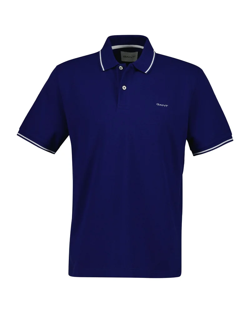 غانت تيشيرت بولو بيكيه بأكمام قصيرة وياقة متباينة